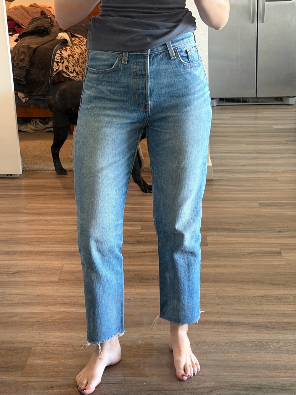 Levi's Light Blue High-Rise Cropped Straight Jeans